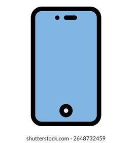 Ilustração de estilo de linha plana de ícone de celular representando comunicação móvel e tecnologia inteligente, adequada para interfaces de aplicativos, produtos técnicos e projetos de comunicação digital