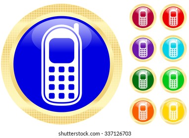 Cellphone icon on shiny buttons