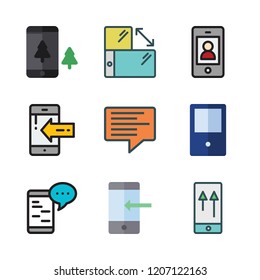 cellphone icon set. vector set about message and smartphone icons set.