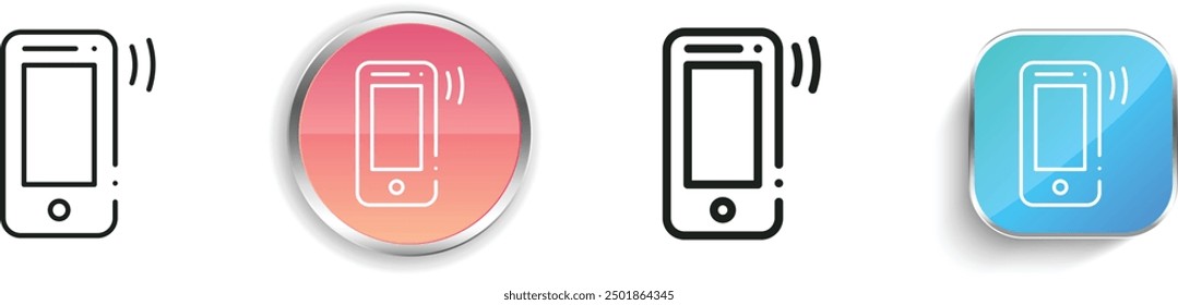 cellphone icon. Thin Linear, Regular and Button Style Design Isolated On White Background