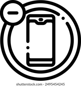 icono del teléfono móvil. Diseño De Estilo Lineal Delgado Aislado Sobre Fondo Blanco