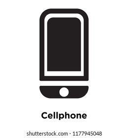 Cellphone icon vector isolated on white background, logo concept of Cellphone sign on transparent background, filled black symbol