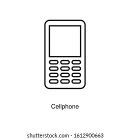 Cellphone icon vector on white background. Black icon illustration