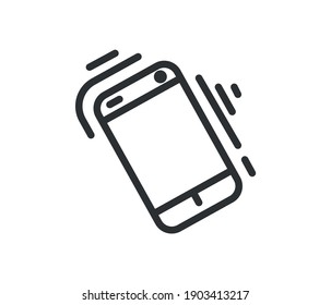 Cellphone icon vector, smartphone symbol, simple linear cellphone pictogram isolated on white.
