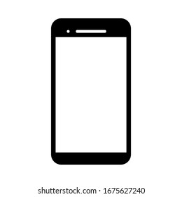 Cellphone icon white screen, vector illustration