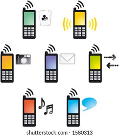 Cellphone icons (in vectors)