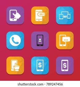 Cellphone icons. vector collection filled cellphone icons set.. includes symbols such as phone, message on phone, gadgets. use for web, mobile and ui design.