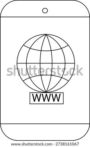 Cellphone image displays a globe with WWW below hinting at internet connectivity