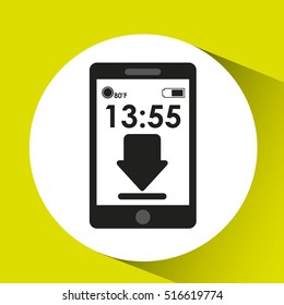 cellphone internet download network media icon vector illustration eps 10
