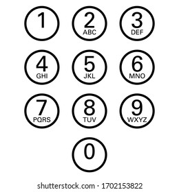 cellphone keypad on white background