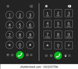 Cellphone Keypad Screen. Smartphone Digital Number Pad Design, Mobile Phone Dial Numbers Touchscreen Monitor Display, Vector Illustration