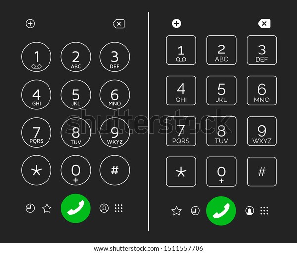 Cellphone Keypad Screen Smartphone Digital Number 스톡 벡터(로열티 프리) 1511557706