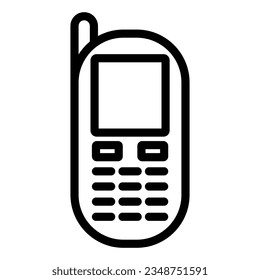 Cellphone line icon. Retro cell phone device symbol, outline style pictogram on white background. Cellular mobile phone with buttons sign mobile concept web design. Vector graphics.
