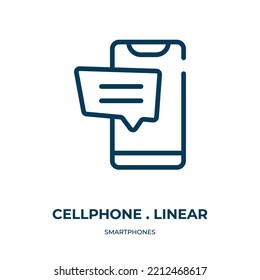 Teléfono móvil. Ilustración vectorial lineal de la colección de smartphones. Esquema del vector del teléfono móvil. Símbolo de línea delgada para uso en aplicaciones web y móviles, logotipo, medios impresos.