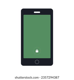 Cellphone lock vector clipart and Mobile phone security isolated blocked vector phone screen.