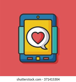 cellphone love message vector icon