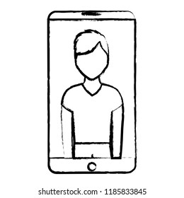 cellphone and man icon