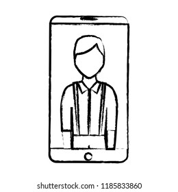cellphone and man icon