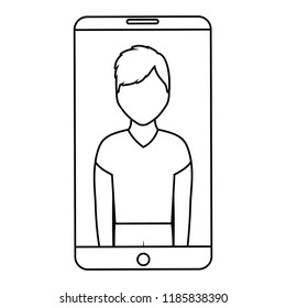 cellphone and man icon