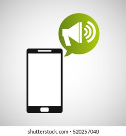 cellphone megaphone multimedia icon vector illustration eps 10
