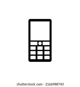 Teléfono móvil, teléfono móvil, comunicador. Icono de vector plano. Sencillo símbolo negro sobre fondo blanco. Teléfono móvil, teléfono móvil, plantilla de diseño de signos de Communicator para elementos de interfaz de usuario web y móvil.