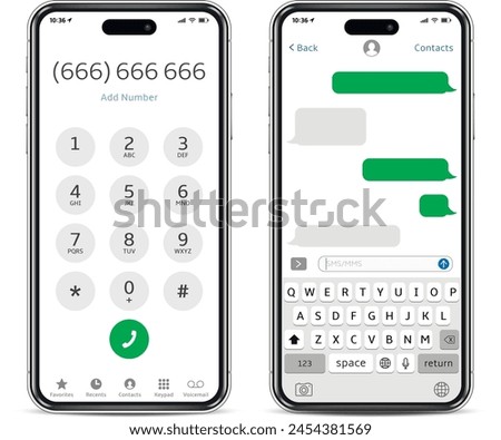 Cellphone mock up keypad and virtual keyboards
