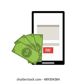 cellphone and money  icon