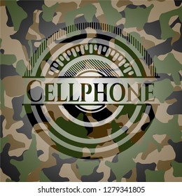 Cellphone on camouflage pattern