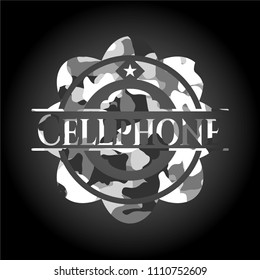Cellphone on grey camouflaged pattern
