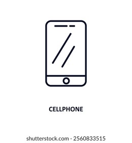 cellphone outline icon.  Thin line icon from education collection. Editable vector isolated on white background