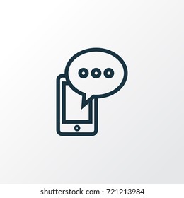 Cellphone Outline Symbol. Premium Quality Isolated Mobile Content Element In Trendy Style.