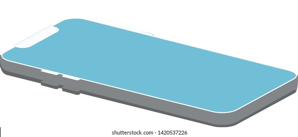 Cellphone perspective isolated vector illustration
