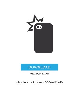 Cellphone photo camera vector icon, simple cellphone photo camera sign.