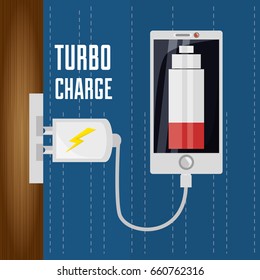 cellphone with power cable to charge the battery