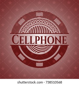 Cellphone retro style red emblem