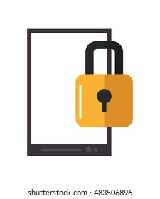 cellphone and safety lock icon