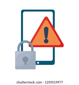 cellphone security warning on white background