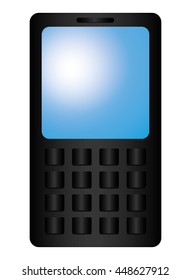 cellphone with several buttons below screen icon