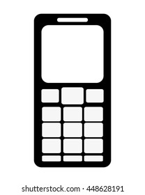 cellphone with several buttons below screen icon