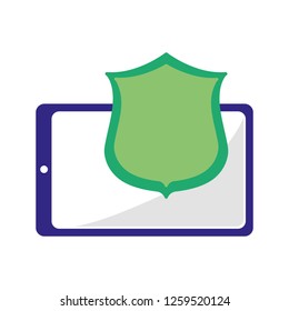cellphone shield protection on white background