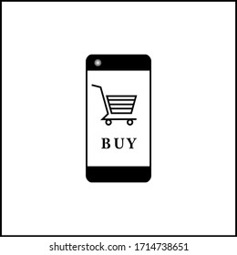 cellphone and shopping cart (online shopping)