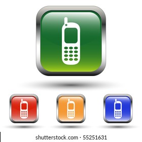 Cellphone Sign Square Icons