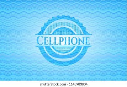 Cellphone sky blue water wave style badge.