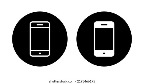Cellphone, smartphone, phone icon vector isolated on circle background