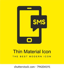 Cellphone SMS bright yellow material minimal icon or logo design