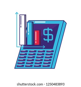 cellphone with statistics bars infographic