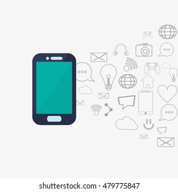 cellphone and telecommunication icons