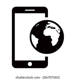 Handy-Telefon-Bildschirm Planet Globus