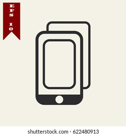 Cellphone  vector icon with minimalistic line design