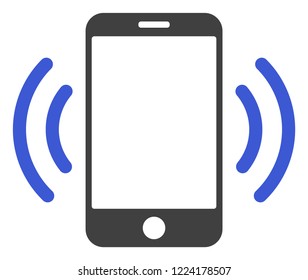Cellphone vibration icon on a white background. Isolated cellphone vibration symbol with flat style.